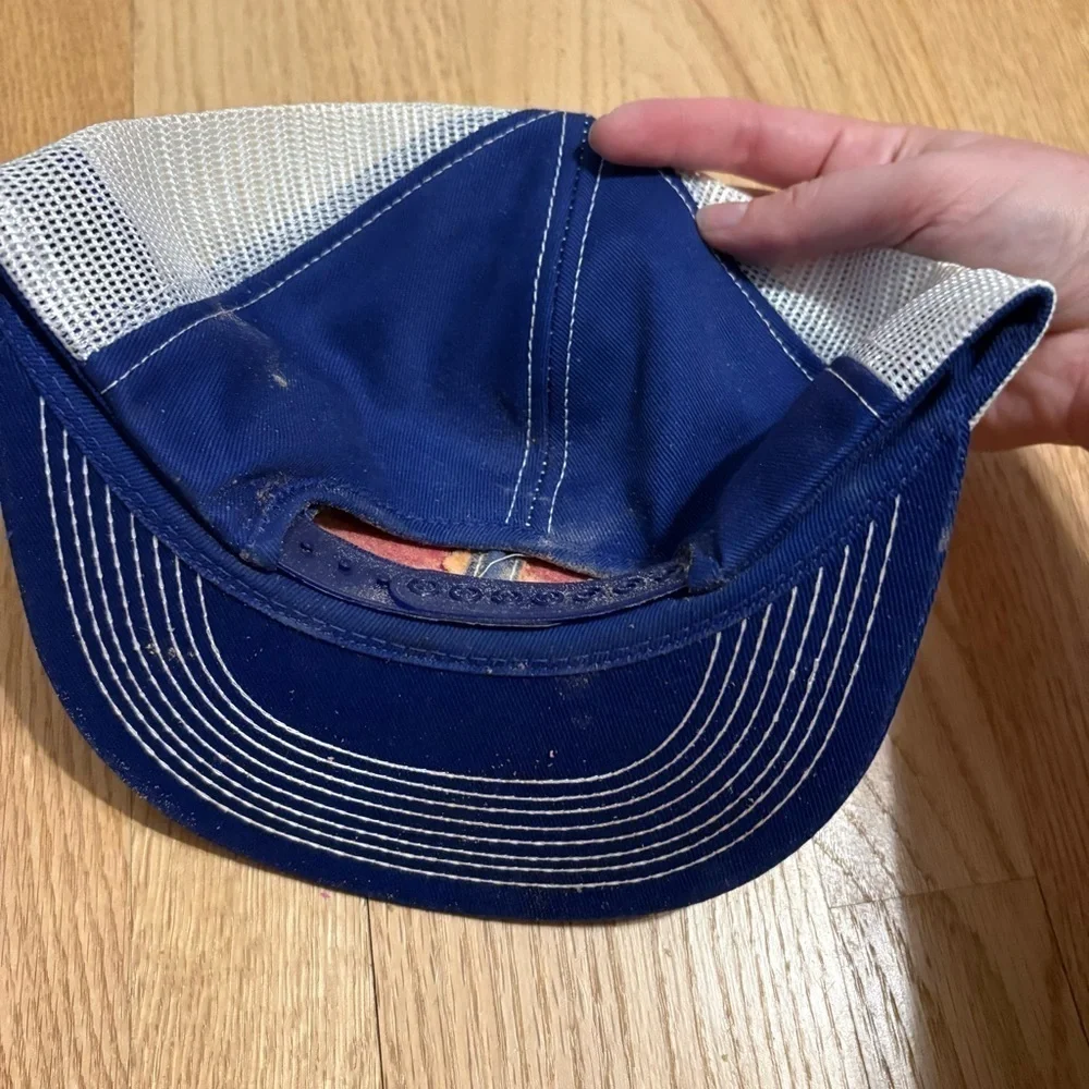 Jacques Seeds Red Blue Trucker Hat K Brand Vintage SnapBack Mesh Patch 1970s